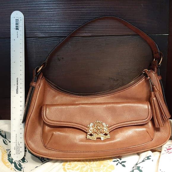 Vintage rare Ralph Lauren brown leather saddle bag purse. - Picture 8 of 11